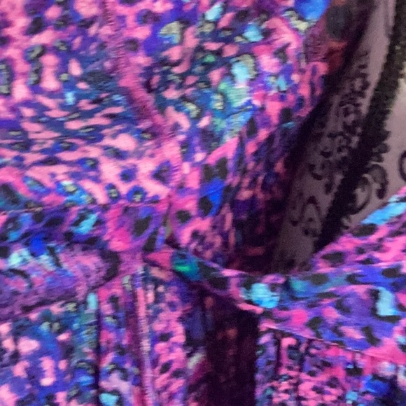 Sofia Jeans By Sofia Vergara Purple and Blue Leopard Print Dress True Wrap New - Picture 7 of 8